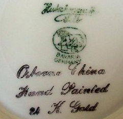 Hutschenreuther Selb Bavaria and Orborne China Mark Hutschenreuther Selb Bavaria backstamp with Orborne China hand painted and 24K gold decorator wording