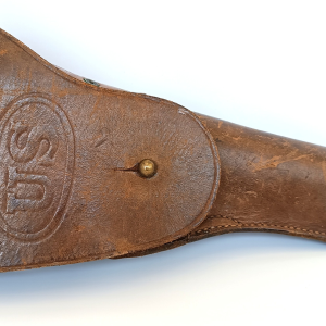 Original U.S. M1916 leather holster for Colt M1911/M1911A1 with embossed U.S. marking, WWII