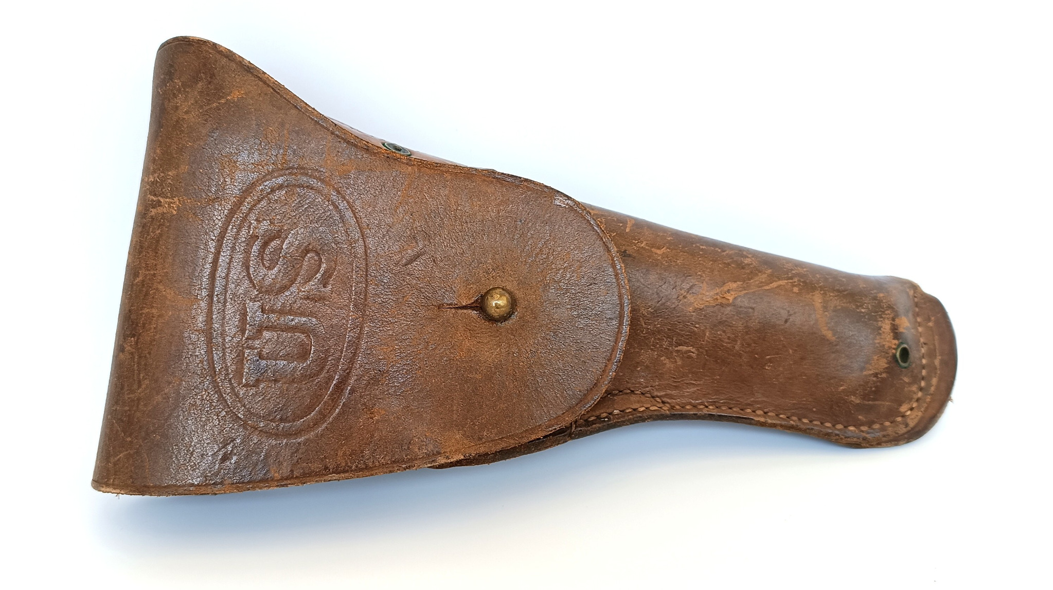 Original U.S. M1916 leather holster for Colt M1911/M1911A1 with embossed U.S. marking, WWII