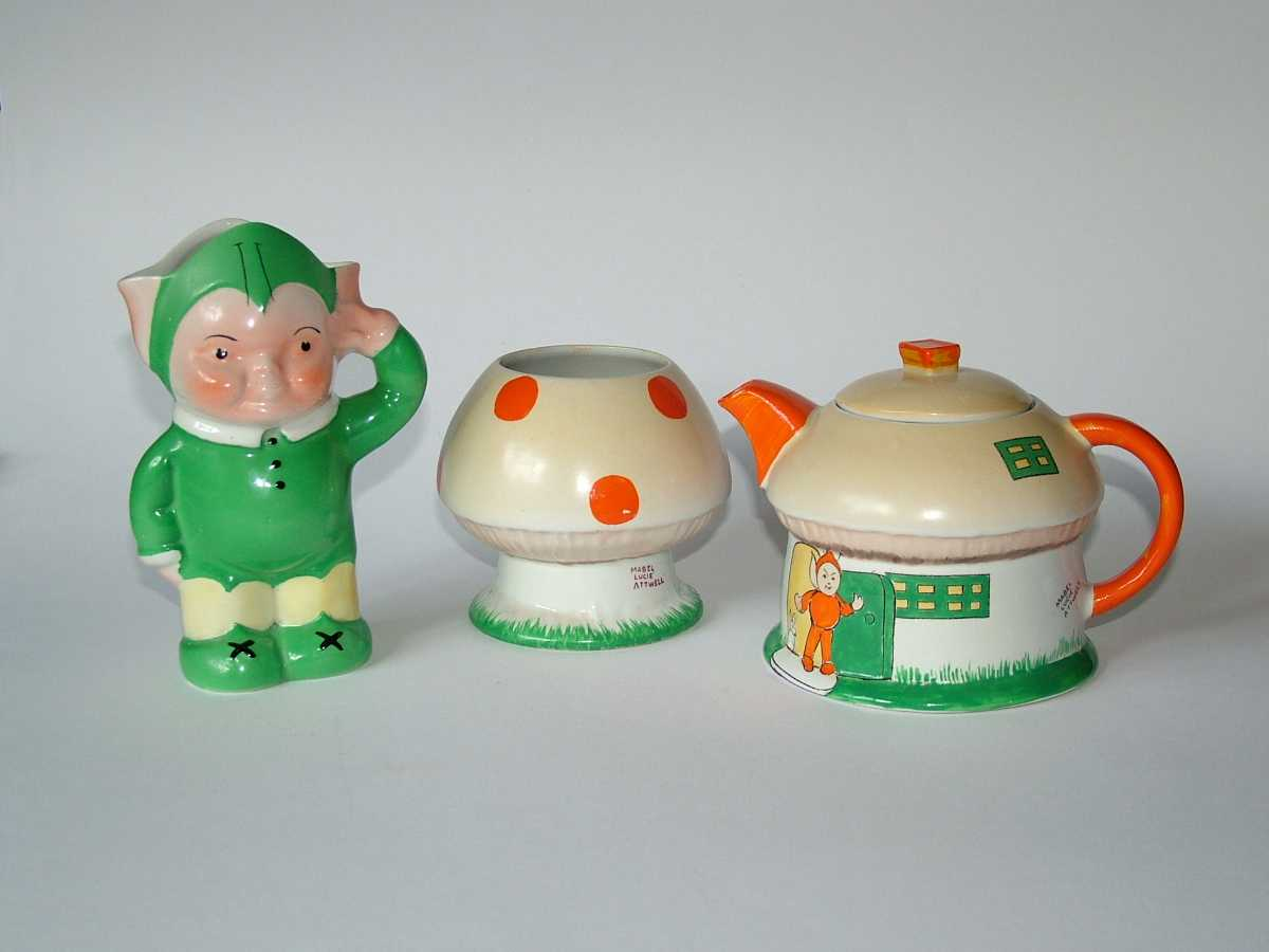 Shelley Mabel Lucie Attwell Boo Boo novelty tea set from the 1920s