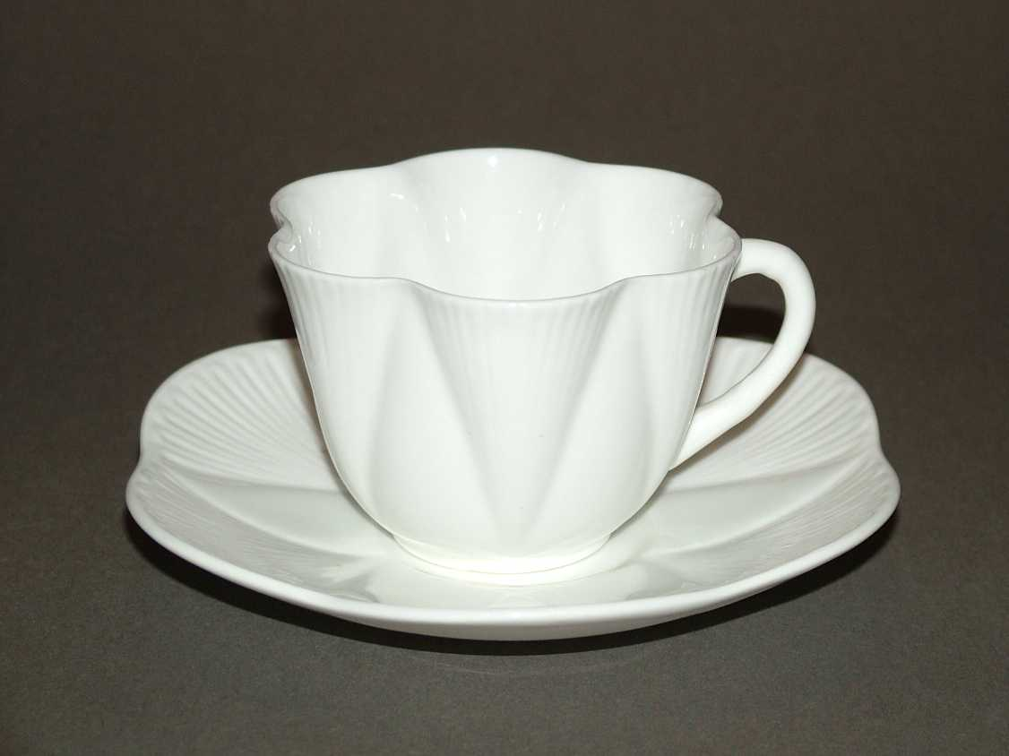 Shelley Wileman Dainty White cup and saucer designed by Rowland Morris and registered in 1896