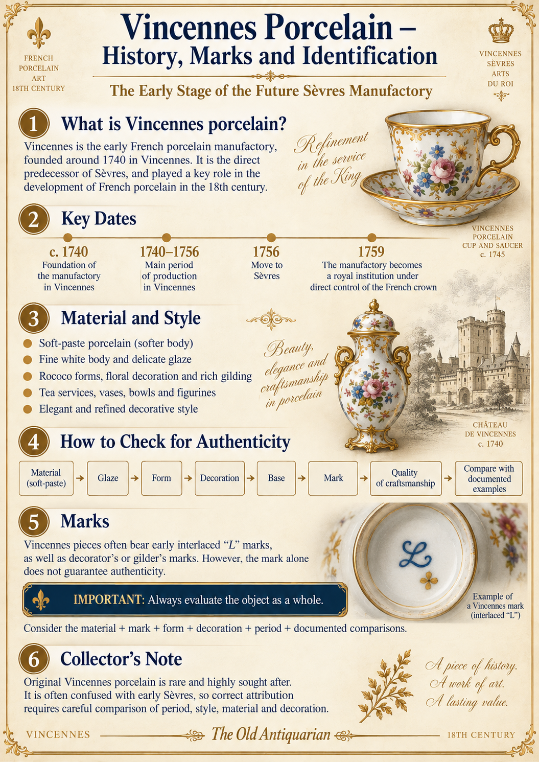 Vincennes Porcelain – History, Marks and Identification Vincennes porcelain history, marks and identification guide with key dates, soft-paste porcelain features and authenticity checks
