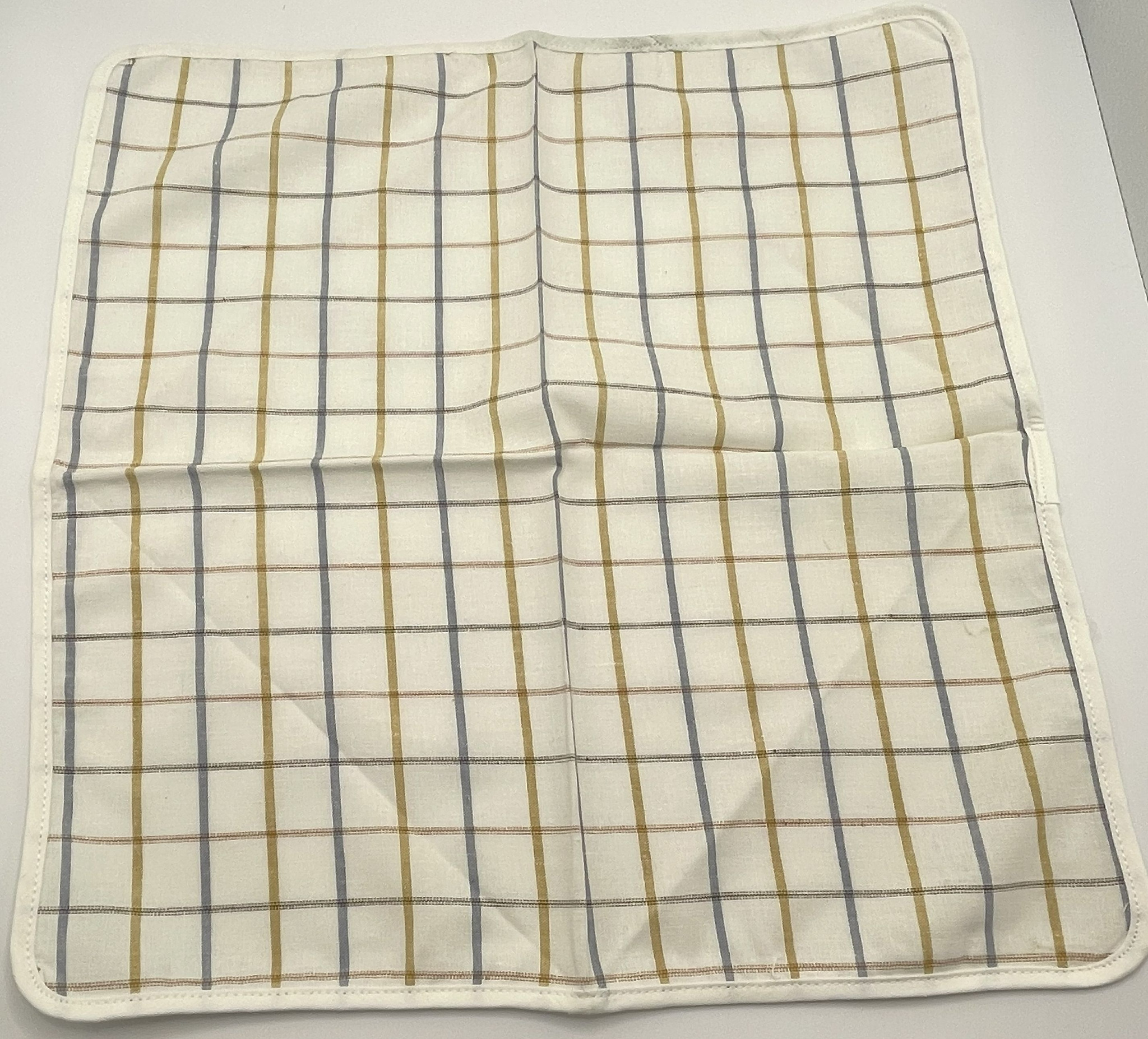 Unfolded vintage Bulgarian cotton table napkin, 38 × 38 cm, from a 1987 TK “1 May” Varna New Old Stock set