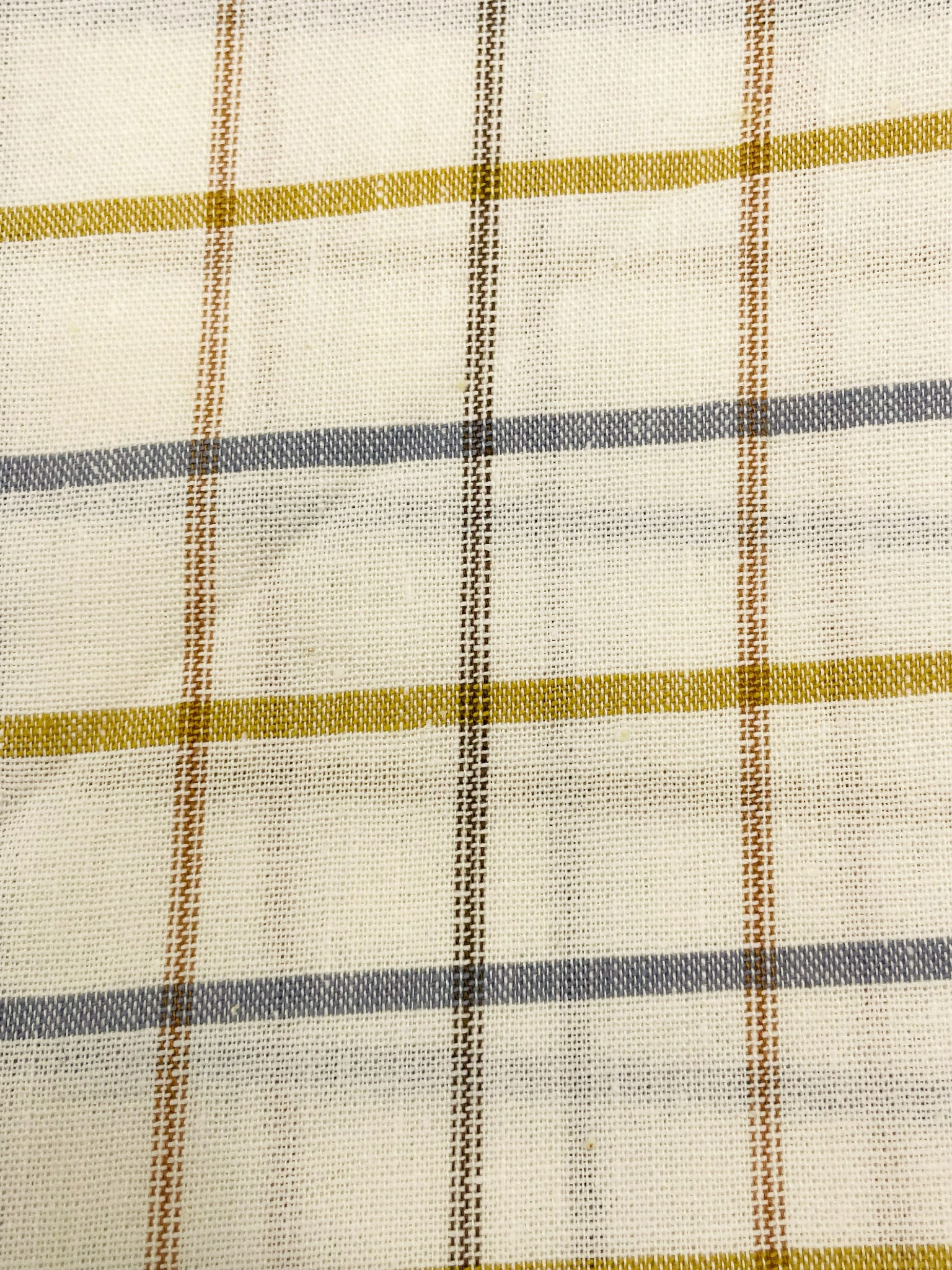 Close-up of the woven cotton fabric and checked pattern of a vintage Bulgarian TK “1 May” napkin, Varna, 1987
