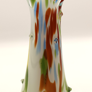 Vintage Romanian hand-blown multicolour art glass vase, c. 1970s